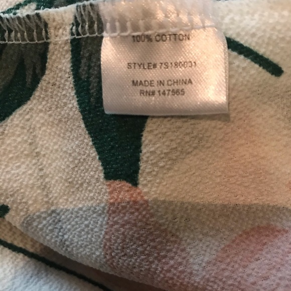 Tropical faux wrap cotton dress with open back - Picture 5 of 5